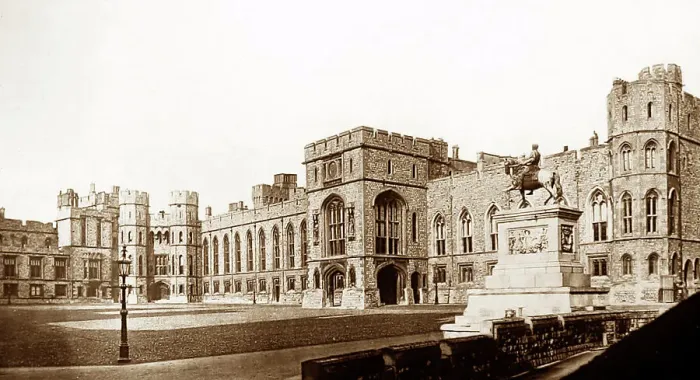 Framed Print : Grand Quadrangle, Windsor Castle, Victorian period Framed Print : Grand Quadrangle, Windsor Castle, Victorian period