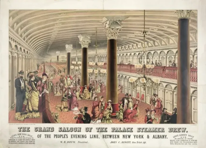 Framed Print : The grand saloon of the palace steamer Drew Framed Print : The grand saloon of the palace steamer Drew