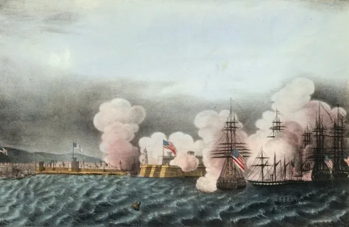 Framed Print : Grand salute at Vera Cruz, from the American fleet and the C Framed Print : Grand salute at Vera Cruz, from the American fleet and the C