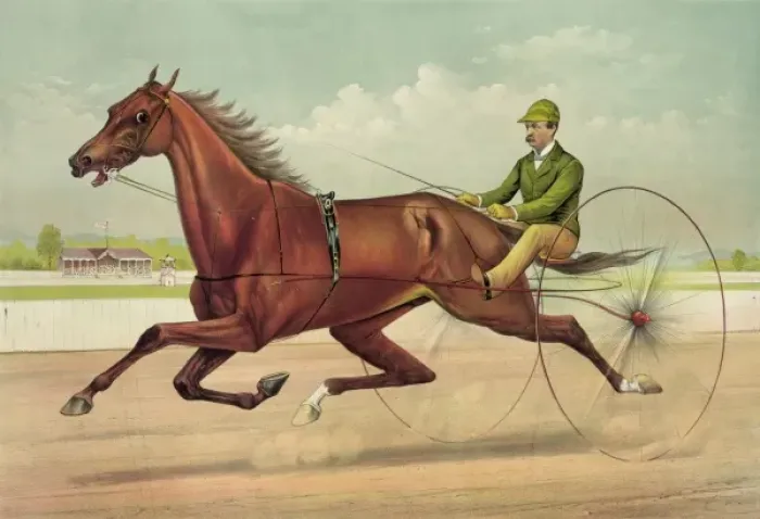 Framed Print : The grand trotter Edwin Thorne, driven by John E. Turner: by Framed Print : The grand trotter Edwin Thorne, driven by John E. Turner: by