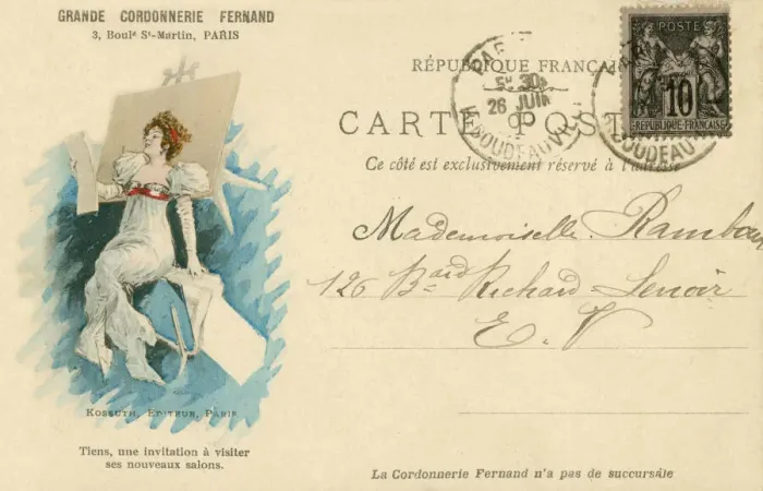 Framed Print : Grande Cordonnerie Fernand, Boulevard St Martin, Paris - an invitation to visit their new Framed Print : Grande Cordonnerie Fernand, Boulevard St Martin, Paris - an invitation to visit their new