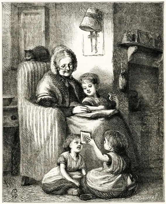 Framed Print : GRANDMOTHER / 3 CHILDREN Framed Print : GRANDMOTHER / 3 CHILDREN