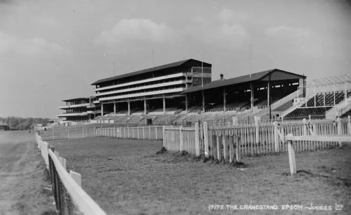 Framed Print : Grandstand at Epsom racecourse, Surrey Framed Print : Grandstand at Epsom racecourse, Surrey