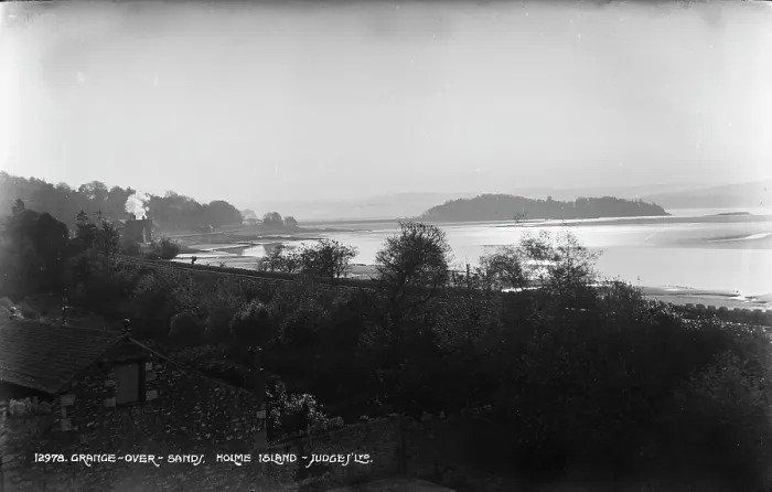 Framed Print : Grange-over-Sands and Holme Island Framed Print : Grange-over-Sands and Holme Island