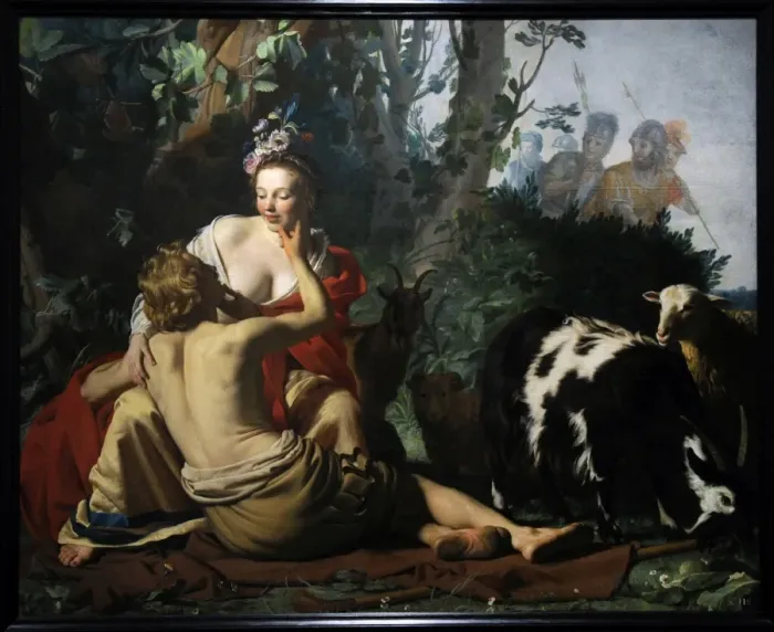 Framed Print : Granida and Daifilo, 1625, by Gerard van Honthorst (1592-165 Framed Print : Granida and Daifilo, 1625, by Gerard van Honthorst (1592-165