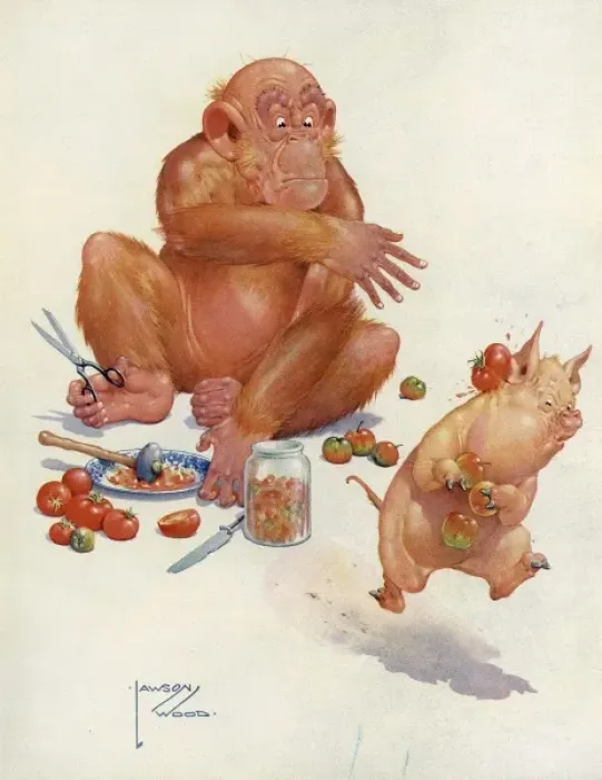 Framed Print : Granpop gives him an earful by Lawson Wood Framed Print : Granpop gives him an earful by Lawson Wood