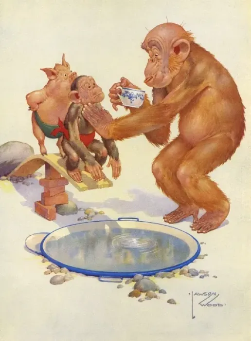 Framed Print : Granpop Tests the Swimming Pool Water by Lawson Wood Framed Print : Granpop Tests the Swimming Pool Water by Lawson Wood