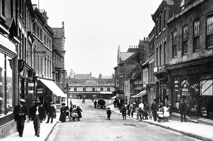 Framed Print : Grantham Watergate early 1900s Framed Print : Grantham Watergate early 1900s