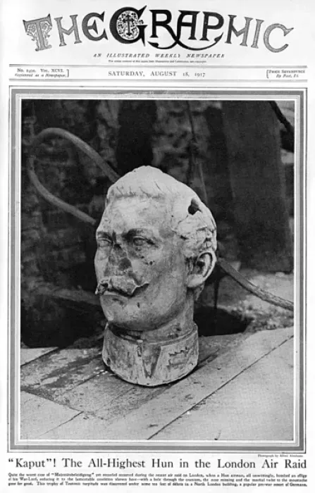 Framed Print : Graphic cover featuring damaged statue of the Kaiser Framed Print : Graphic cover featuring damaged statue of the Kaiser