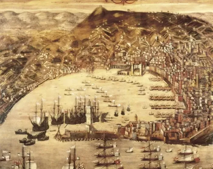 Framed Print : GRASSI, Cristoforo (16th c. ). Port of Genoa Framed Print : GRASSI, Cristoforo (16th c. ). Port of Genoa