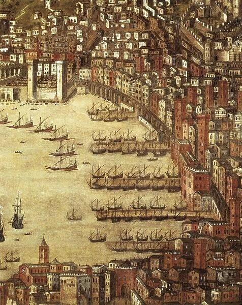 GRASSI, Cristoforo (16th c. ). Port of Genoa