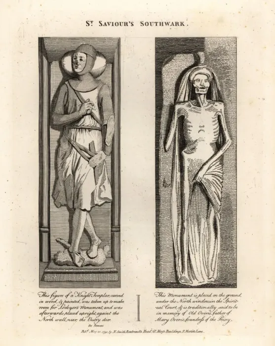 Framed Print : Grave effigies in St. Saviours Southwark Framed Print : Grave effigies in St. Saviours Southwark