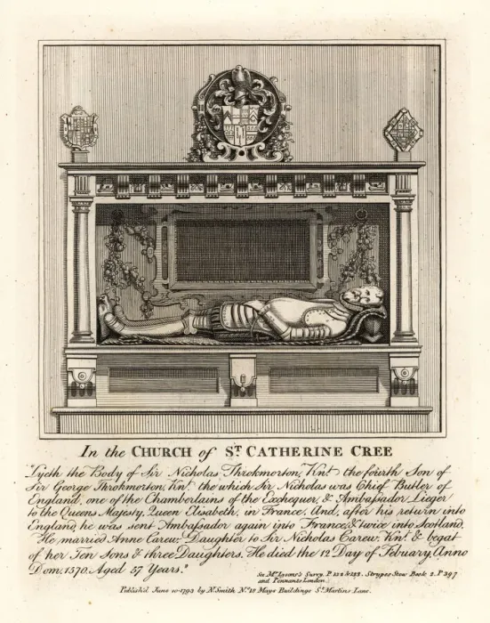 Framed Print : Grave effigy of Sir Nicholas Throkmorton, St. Catherine Cree Framed Print : Grave effigy of Sir Nicholas Throkmorton, St. Catherine Cree