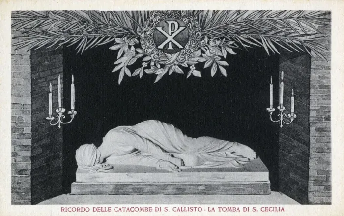 Framed Print : The grave of Saint Cecilia - Catacomb of Callixtus Framed Print : The grave of Saint Cecilia - Catacomb of Callixtus