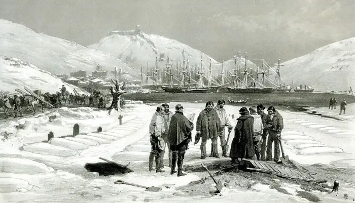 Framed Print : Graves at head of Harbour of Balaklava, Crimean War Framed Print : Graves at head of Harbour of Balaklava, Crimean War