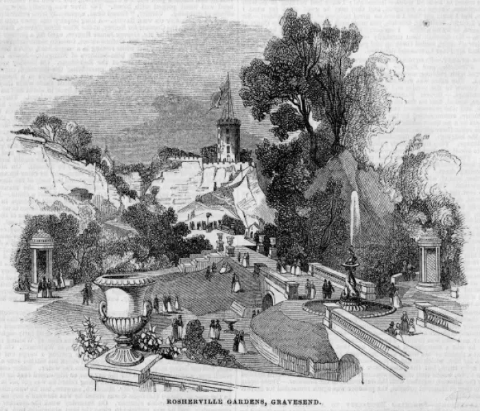 Framed Print : GRAVESEND. Rosherville Gardens, Gravesend, Kent - described as the modern Framed Print : GRAVESEND. Rosherville Gardens, Gravesend, Kent - described as the modern