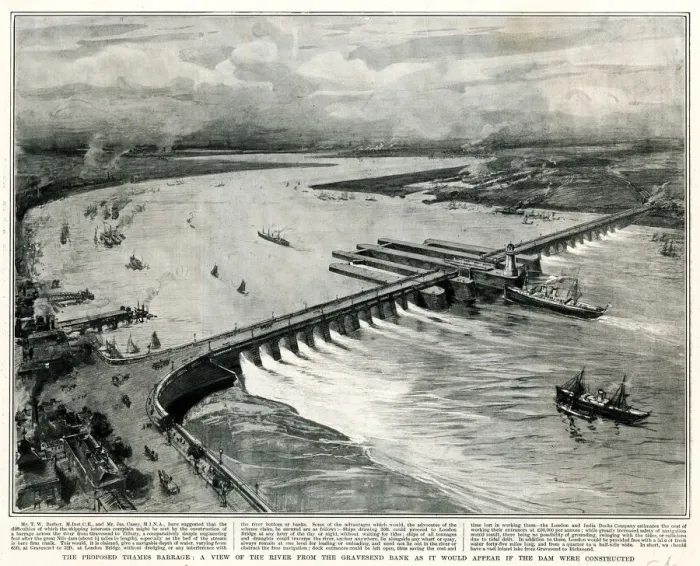 Framed Print : Gravesend Barrage Framed Print : Gravesend Barrage