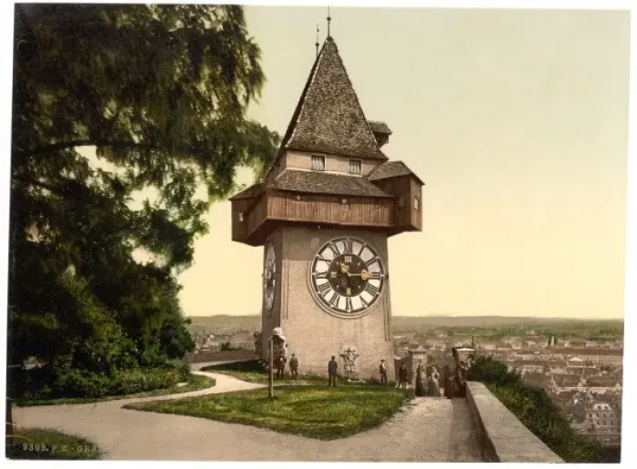 Framed Print : Graz, the clock, Styria, Austro-Hungary Framed Print : Graz, the clock, Styria, Austro-Hungary