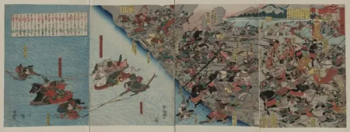 Framed Print : The great battle at Kawanakajima in Shinshu Framed Print : The great battle at Kawanakajima in Shinshu