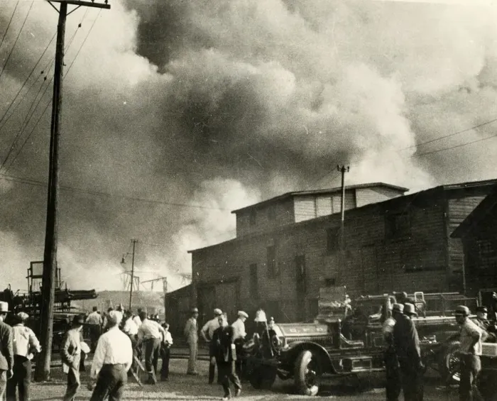 Framed Print : Great Chicago stockyard fire, June 1934 Framed Print : Great Chicago stockyard fire, June 1934