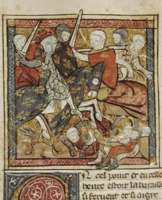 Framed Print : Great Chronicles of France (14th c. ). Battle Framed Print : Great Chronicles of France (14th c. ). Battle