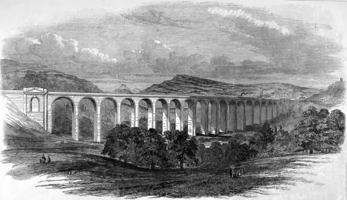 Framed Print : The Great Dee viaduct in the Vale of Llangollen Framed Print : The Great Dee viaduct in the Vale of Llangollen