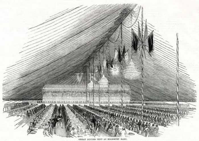 Framed Print : Great Dinner tent at Highbury Barn 1842 Framed Print : Great Dinner tent at Highbury Barn 1842
