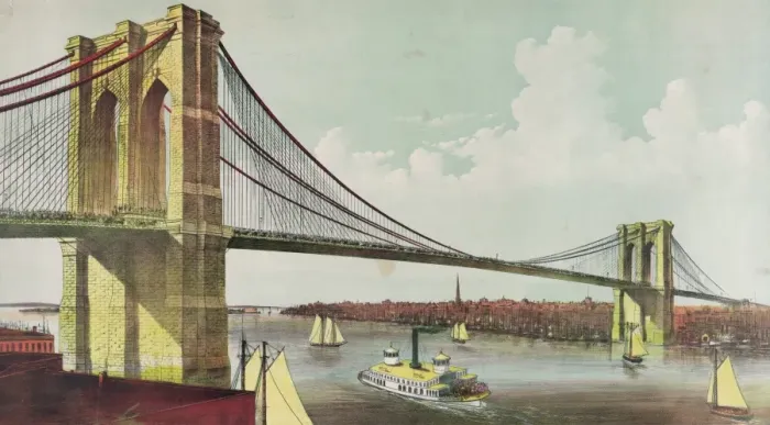 Framed Print : The great East River suspension bridge: connecting the citie Framed Print : The great East River suspension bridge: connecting the citie