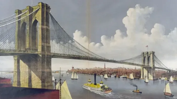 Framed Print : The great East River suspension bridge: connecting the citie Framed Print : The great East River suspension bridge: connecting the citie