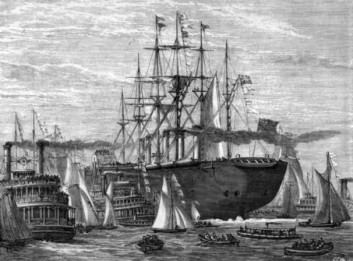 Framed Print : The Great Eastern Arrives at New York Framed Print : The Great Eastern Arrives at New York