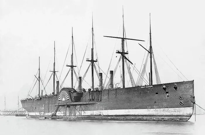 Framed Print : The Great Eastern being dismantled on the River Mersey Framed Print : The Great Eastern being dismantled on the River Mersey