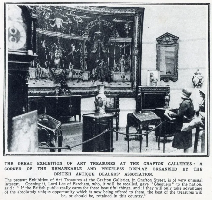 Framed Print : The great exhibition of art treasures at the Grafton Galleries: a corner of the remarkable and priceless display organised by the British Antique Dealers Association. Date: 1928 Framed Print : The great exhibition of art treasures at the Grafton Galleries: a corner of the remarkable and priceless display organised by the British Antique Dealers Association. Date: 1928