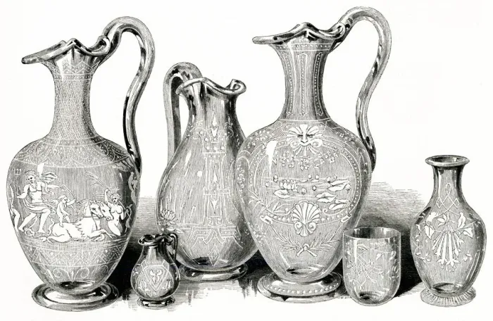 Framed Print : Great Exhibition - Glassware 1851 Framed Print : Great Exhibition - Glassware 1851