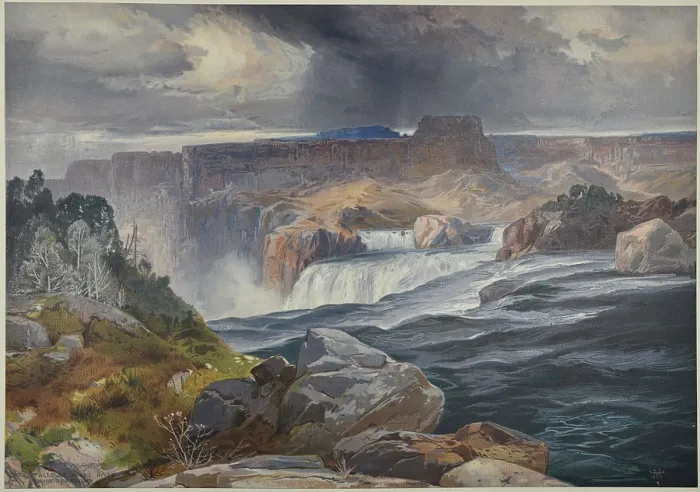 Framed Print : Great Falls of Snake River, Idaho Territory Framed Print : Great Falls of Snake River, Idaho Territory