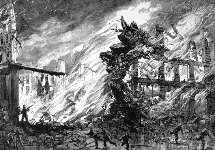 Framed Print : The Great Fire in Clerkenwell Framed Print : The Great Fire in Clerkenwell
