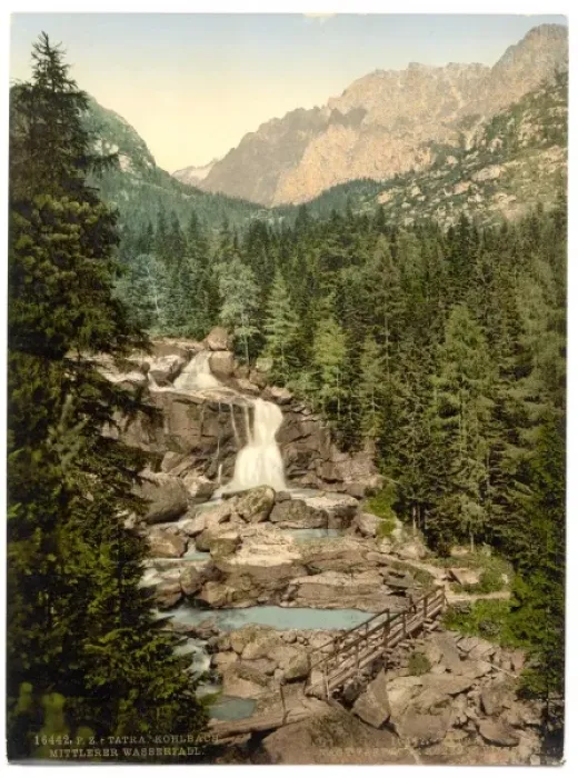 Framed Print : Great Kohlbach, Middle Waterfall, Tatra, Austro-Hungary Framed Print : Great Kohlbach, Middle Waterfall, Tatra, Austro-Hungary
