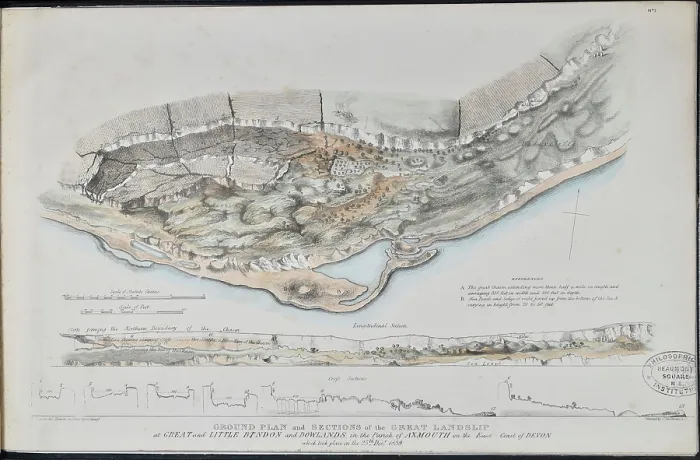 Framed Print : The Great Landslip at Great and Little Bindon and Dowlands Framed Print : The Great Landslip at Great and Little Bindon and Dowlands
