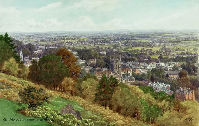 Framed Print : Great Malvern, Worcestershire, viewed from the hills Framed Print : Great Malvern, Worcestershire, viewed from the hills