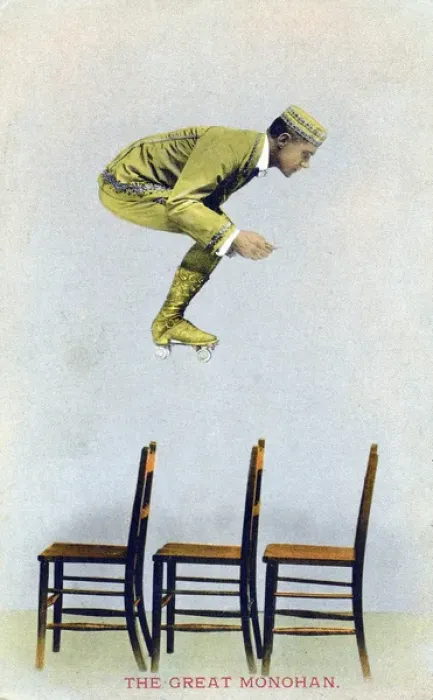 Framed Print : The Great Monohan - Record-breaking Roller Skater Framed Print : The Great Monohan - Record-breaking Roller Skater