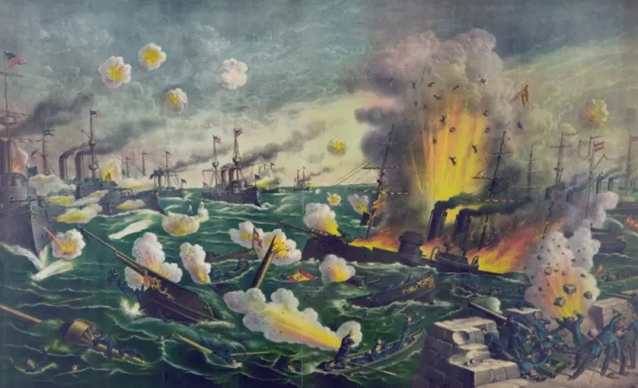 Framed Print : The great naval battle off Cavite (Manila Bay), fought May 1 Framed Print : The great naval battle off Cavite (Manila Bay), fought May 1