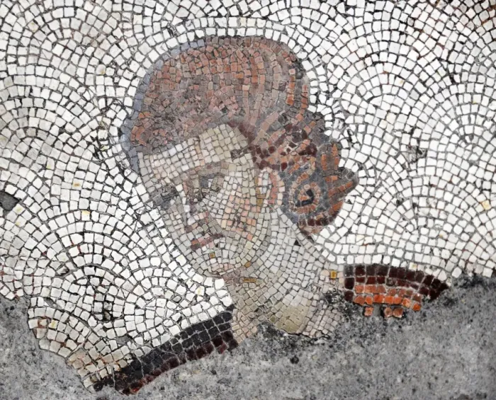 Framed Print : Great Palace Mosaic Museum. Byzantine style. Womans head. I Framed Print : Great Palace Mosaic Museum. Byzantine style. Womans head. I