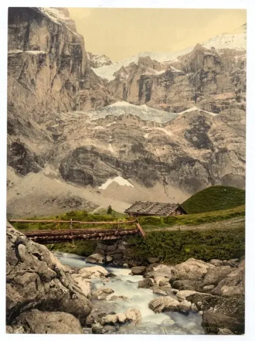 Framed Print : Great Scheidegg and glacier, Bernese Oberland, Switzerland Framed Print : Great Scheidegg and glacier, Bernese Oberland, Switzerland