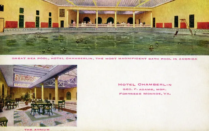 Framed Print : Great Sea Pool - Hotel Chamberlain, Fort Monroe, Virginia, U Framed Print : Great Sea Pool - Hotel Chamberlain, Fort Monroe, Virginia, U