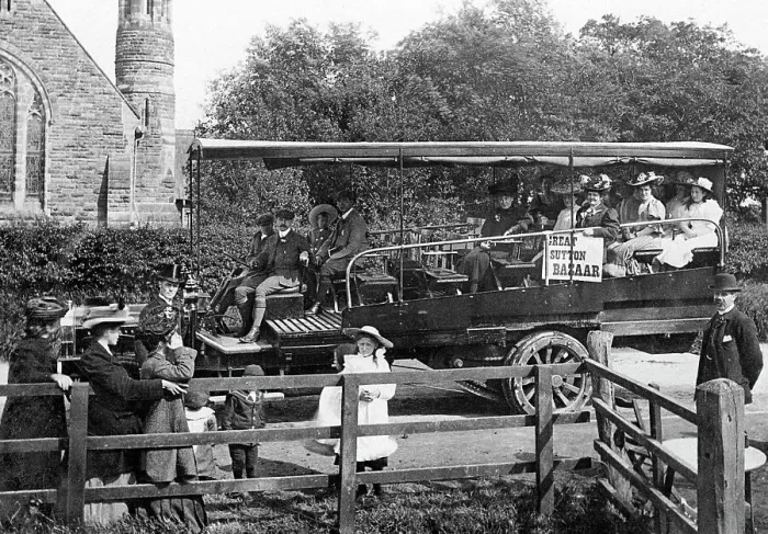Framed Print : Great Sutton Charabanc early 1900s Framed Print : Great Sutton Charabanc early 1900s