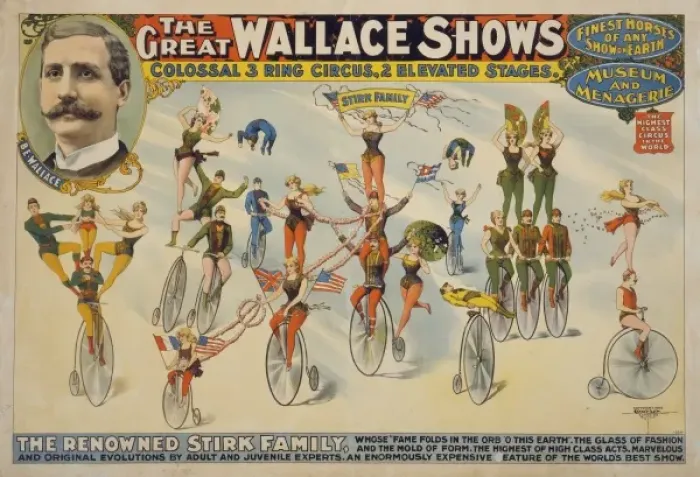 Framed Print : The Great Wallace shows : colossal 3 ring circus, 2 elevated Framed Print : The Great Wallace shows : colossal 3 ring circus, 2 elevated