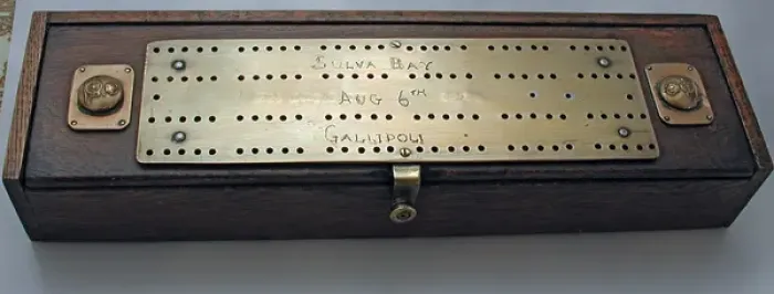 Framed Print : Great War oak games box with handmade cribbage lid Framed Print : Great War oak games box with handmade cribbage lid