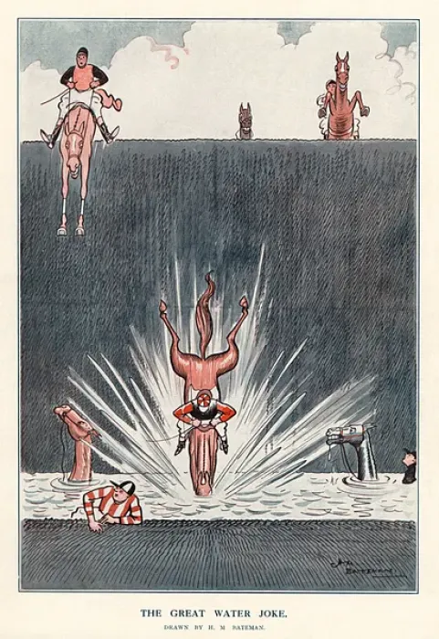 Framed Print : The Great Water Joke by H. M. Bateman Framed Print : The Great Water Joke by H. M. Bateman