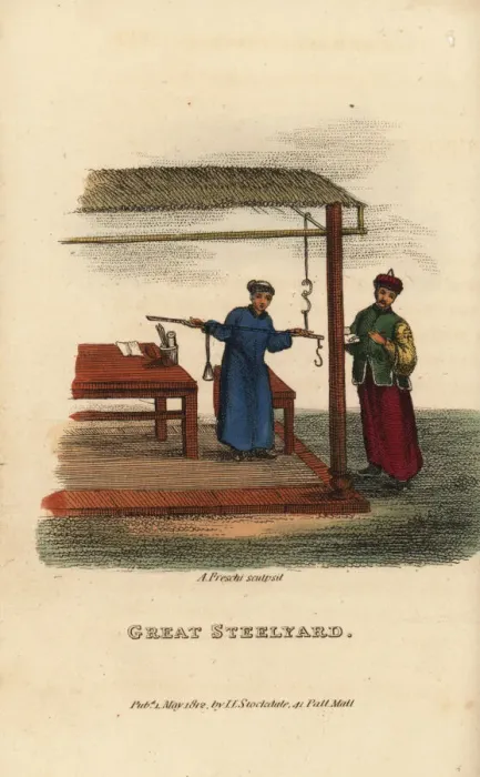 Framed Print : Great weighing machine or steelyard, Qing Dynasty Framed Print : Great weighing machine or steelyard, Qing Dynasty