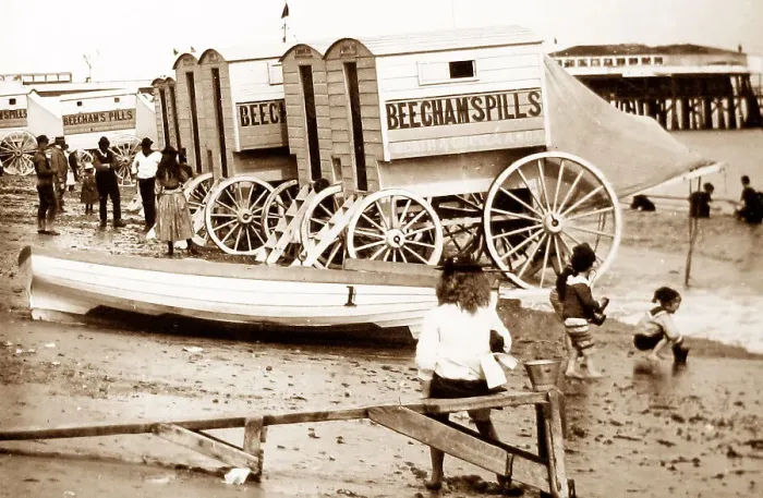 Framed Print : Great Yarmouth beach, pier and bathing machines Framed Print : Great Yarmouth beach, pier and bathing machines