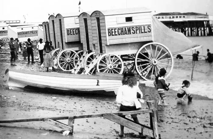 Framed Print : Great Yarmouth beach and pier - Victorian period Framed Print : Great Yarmouth beach and pier - Victorian period
